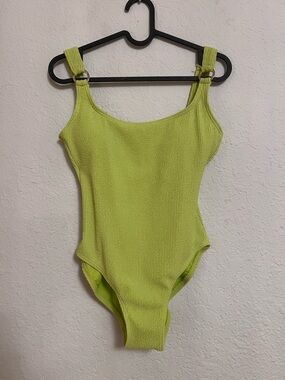 Michael Kors Lime Green Textured One-Piece Swimsuit